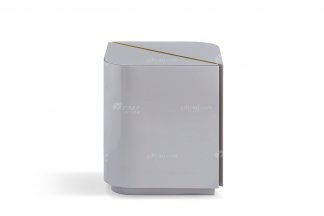 意式極簡風格高端別墅豪宅家具品牌現代輕奢臥室時尚創意灰色亮光+意大利金裝飾條床頭柜