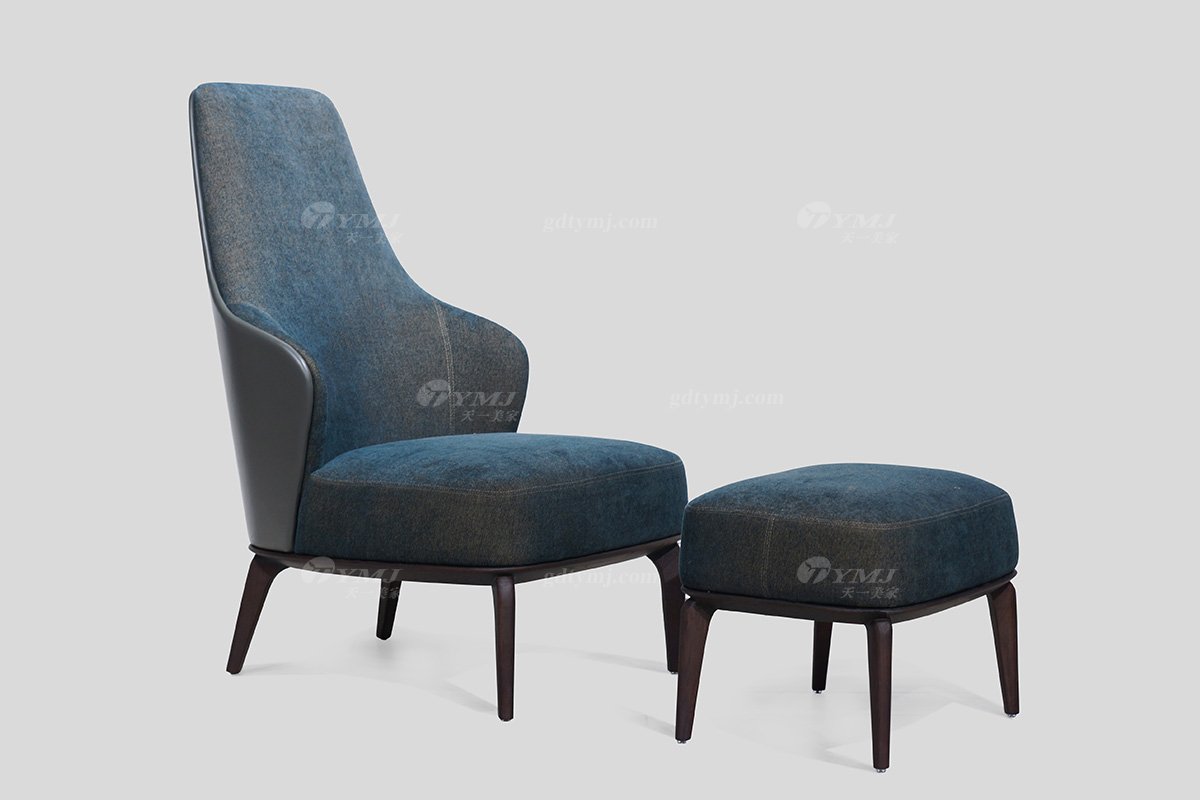 意式極簡風格高端別墅豪宅家具品牌現代輕奢書房大氣時尚皮布藝休閑椅LC1601-19休閑椅組合