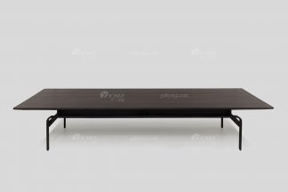 意式極簡風格高端別墅豪宅家具品牌現代輕奢客廳時尚煙熏黑橡色茶幾