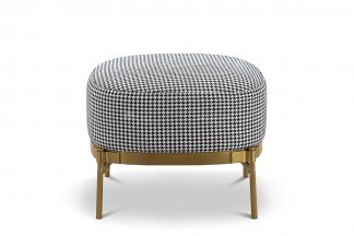 現代輕奢高端別墅家具意式極簡風格客廳時尚千鳥格布藝腳凳