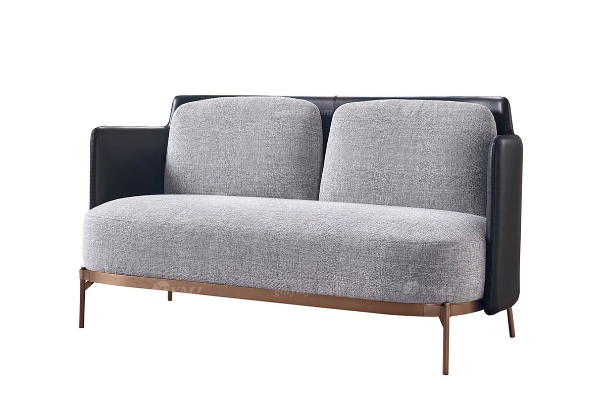 意式極簡風格高端別墅家具現代輕奢時尚客廳皮布藝二位沙發LS1710-26二位沙發1