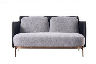 意式極簡風格高端別墅家具現代輕奢時尚客廳皮布藝二位沙發