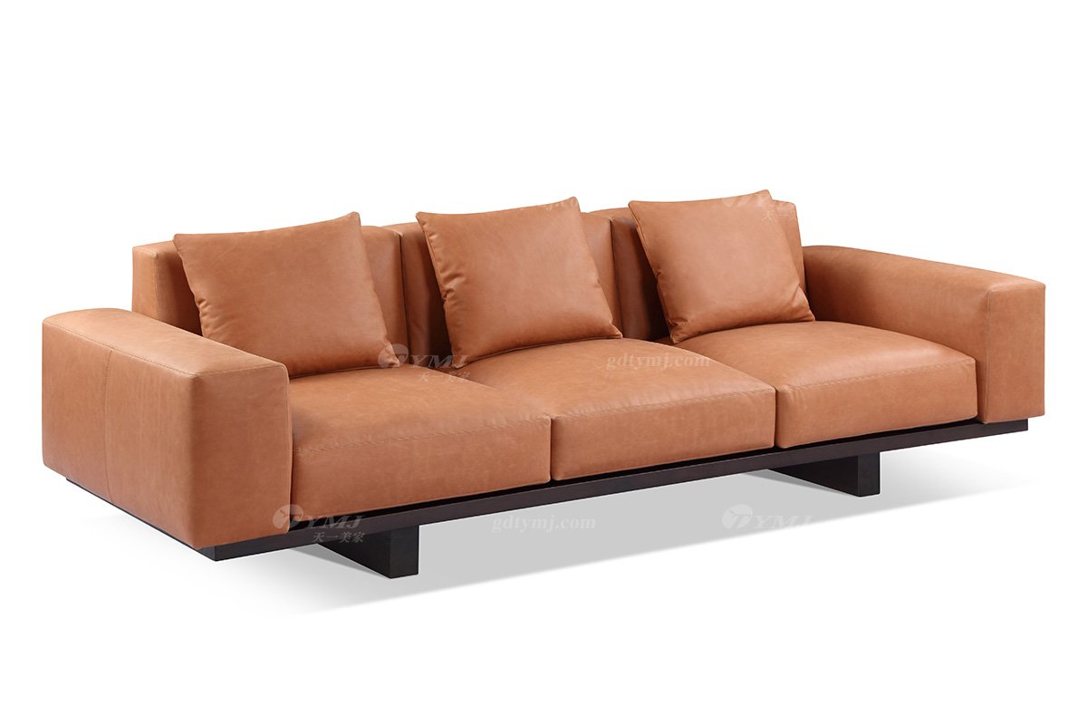 意式極簡風格高端別墅家具品牌現代輕奢簡約時尚客廳舒適真皮三位沙發LS1903-36三位沙發1