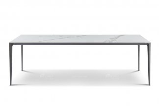 意式極簡風格高端別墅豪宅家具品牌現代輕奢簡約時尚黑鈦鋼+巖板長餐桌