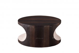 意式極簡風格高端別墅會所家具品牌現代輕奢客廳煙薰+白楓木茶幾