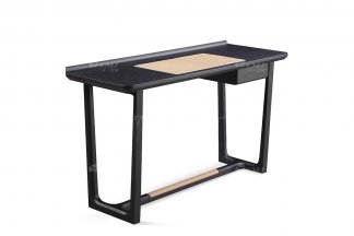 意式極簡風格高端別墅會所家具品牌現代簡約時尚臥室橡木+皮藝妝臺