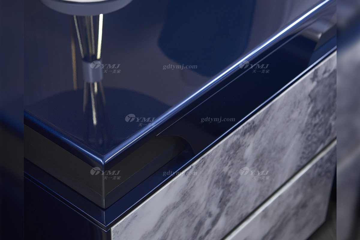 高端別墅豪宅家具星級酒店家具品牌后現代輕奢風格臥室時尚孔雀藍床頭柜TW308-60床頭柜細節