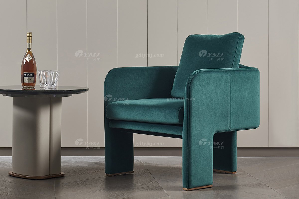 高端別墅豪宅家具星級酒店家具品牌后現代輕奢風格客廳時尚創意綠色皮藝休閑椅TK003休閑椅1