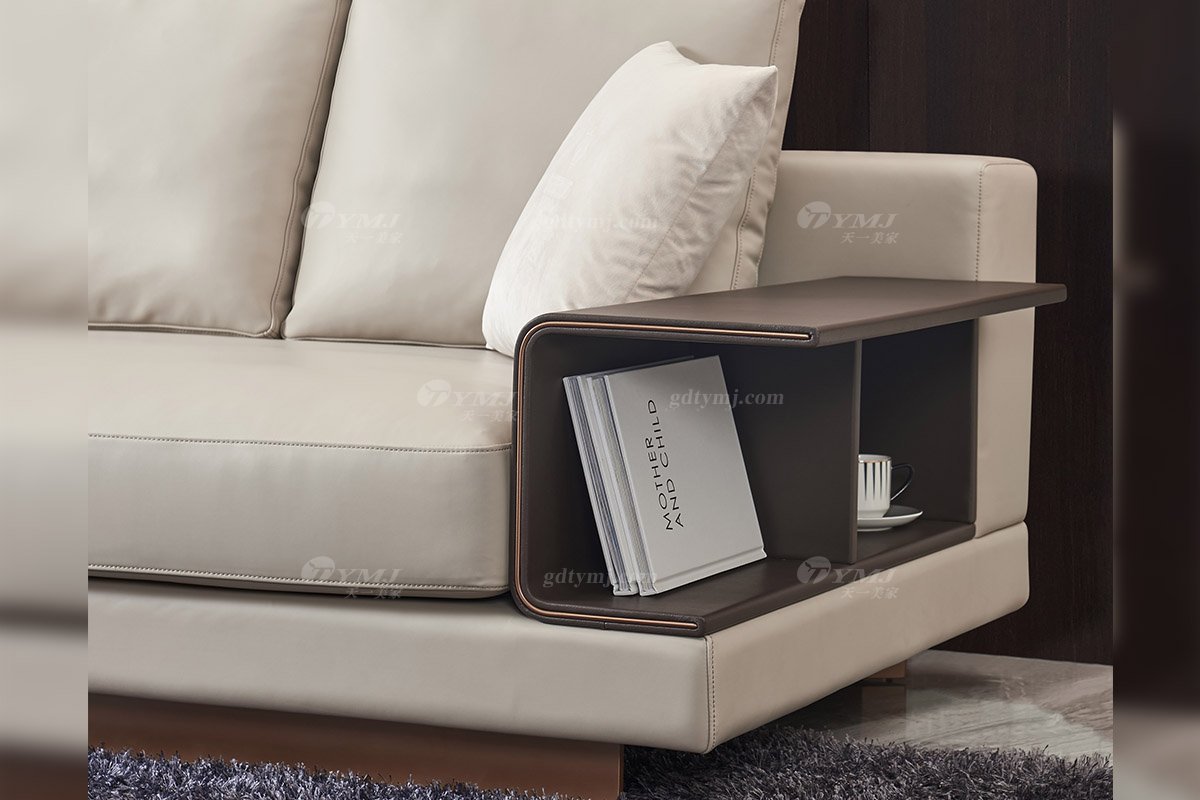 高端會所別墅大宅家具品牌后現代輕奢風格客廳時尚舒適真皮四位沙發TX005-4四位沙發細節