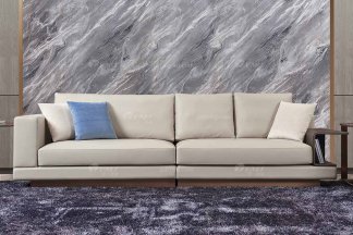 高端會所別墅大宅家具品牌后現代輕奢風格客廳時尚舒適真皮四位沙發