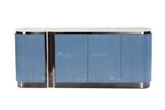 輕奢后現(xiàn)代風(fēng)格家具高端會所別墅品牌家具時尚餐廳大理石面灰藍色備餐柜