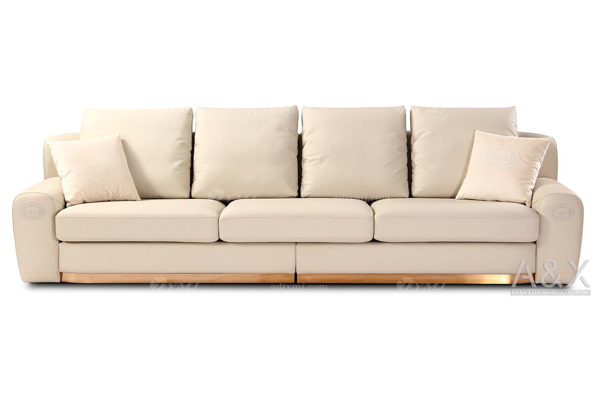 輕奢后現代風格家具高端會所別墅品牌家具時尚客廳卡其色二位/四位沙發四位沙發