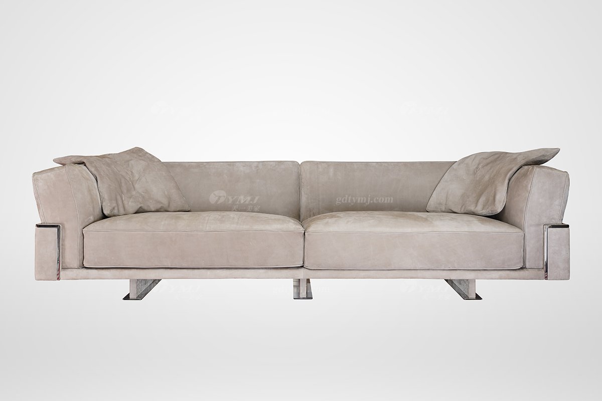 簡美輕奢風格家具高端別墅會所家具品牌客廳舒適皮藝四位沙發