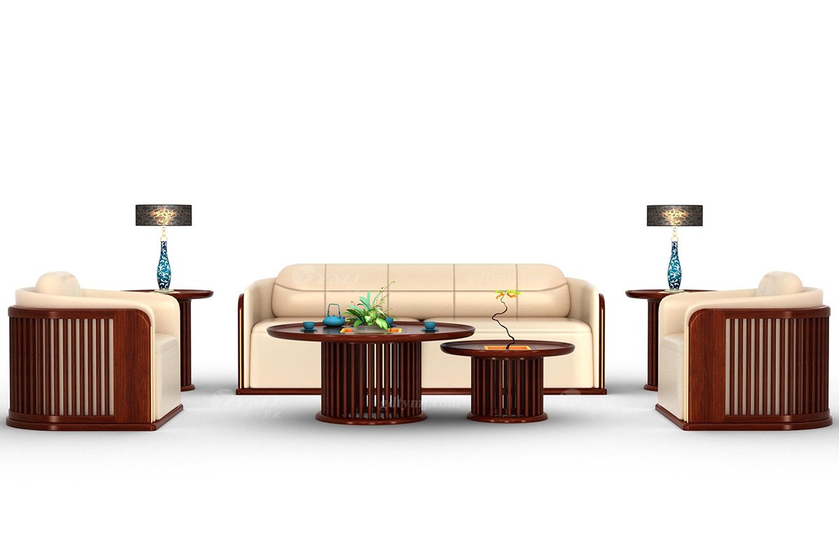 新中式辦公家具風格品牌家具高端簡約時尚大氣刺猬紫檀實木茶幾組合金榜題名茶幾組合場景