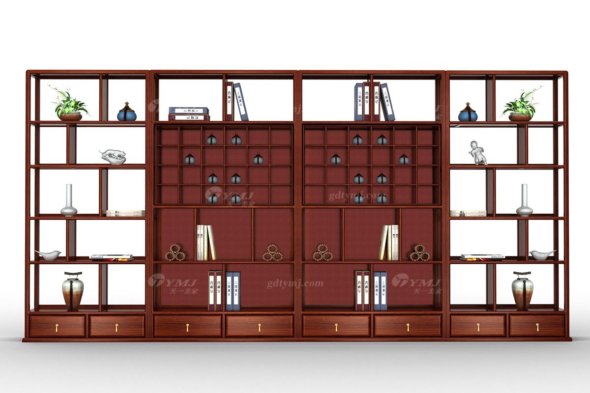 新中式辦公家具風(fēng)格高端品牌家具簡(jiǎn)約時(shí)尚大氣實(shí)木刺猬紫檀博古架
