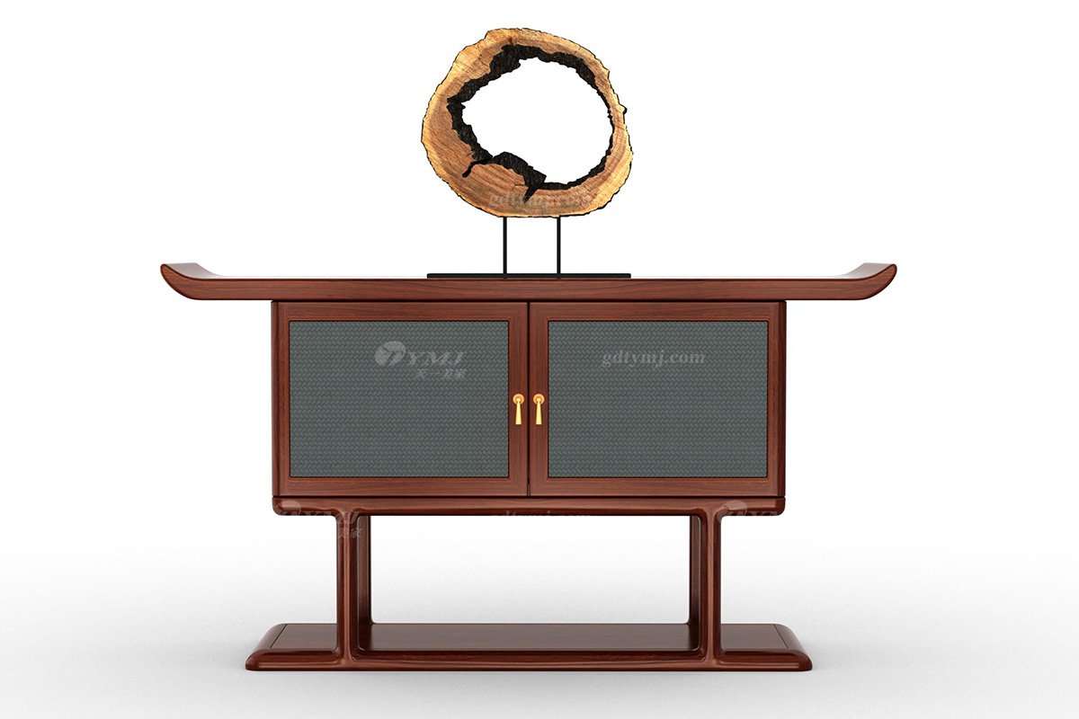 新中式辦公家具風格高端品牌家具簡約時尚大氣實木安哥拉紫檀玄關(guān)柜