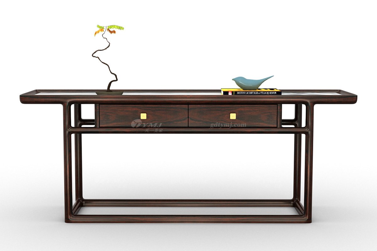 新中式高端別墅會所家用家具品牌輕奢全紅木黑酸枝實木沙發背幾