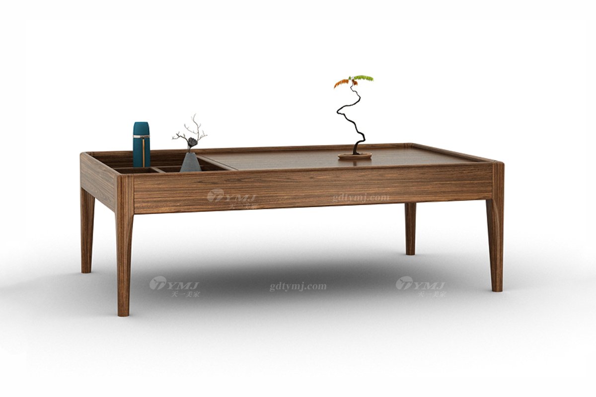 新中式家具風(fēng)格高端別墅家具品牌簡約風(fēng)格客廳極簡實(shí)木長茶幾