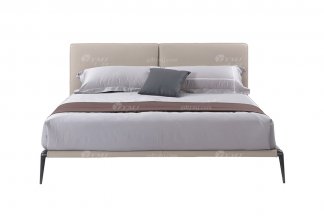 極簡風(fēng)格高端別墅會所家具品牌現(xiàn)代時(shí)尚簡約臥室家具實(shí)木雙人床