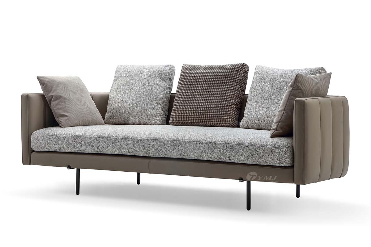 極簡風格意式品牌高端別墅會所家具現代簡約設計扶手沙發LS1202-46扶手沙發