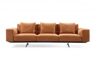 極簡風(fēng)格意式品牌高端別墅會(huì)所家具現(xiàn)代簡約設(shè)計(jì)橙色四位沙發(fā)