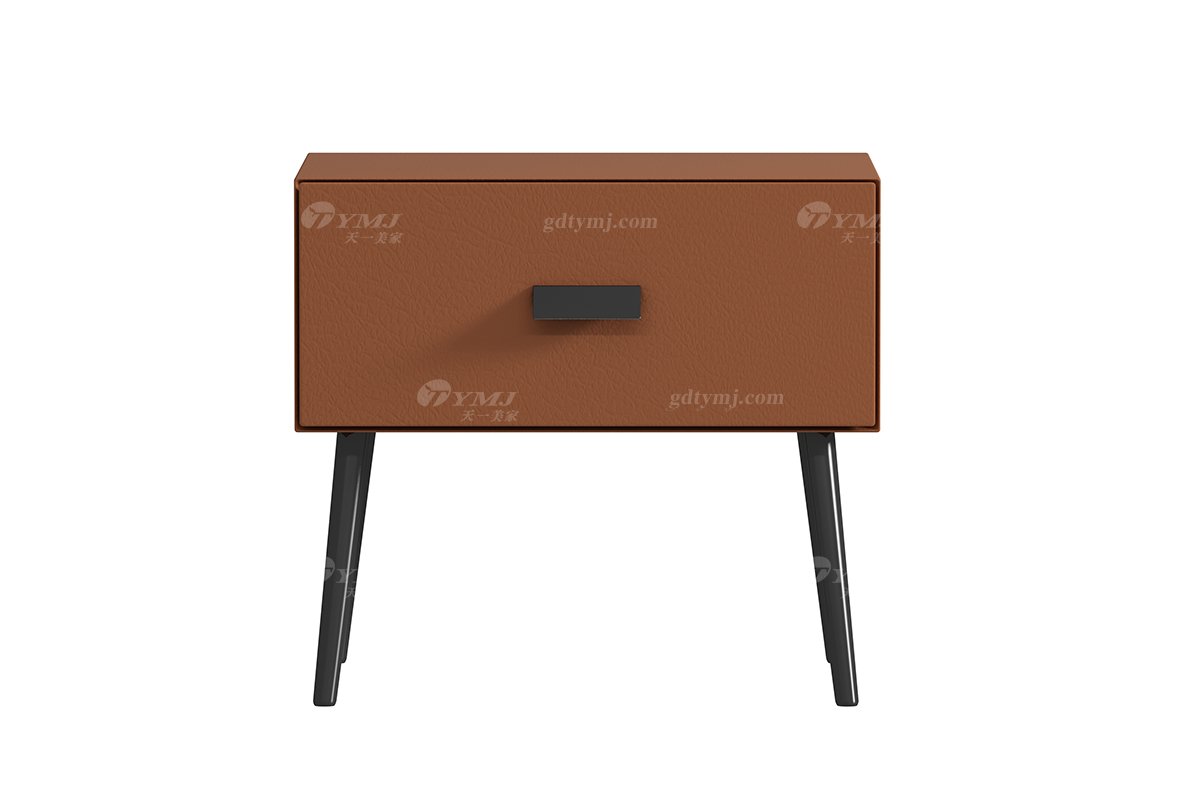 極簡風格家具別墅會所高級舒適時尚實木環保橙色床頭柜