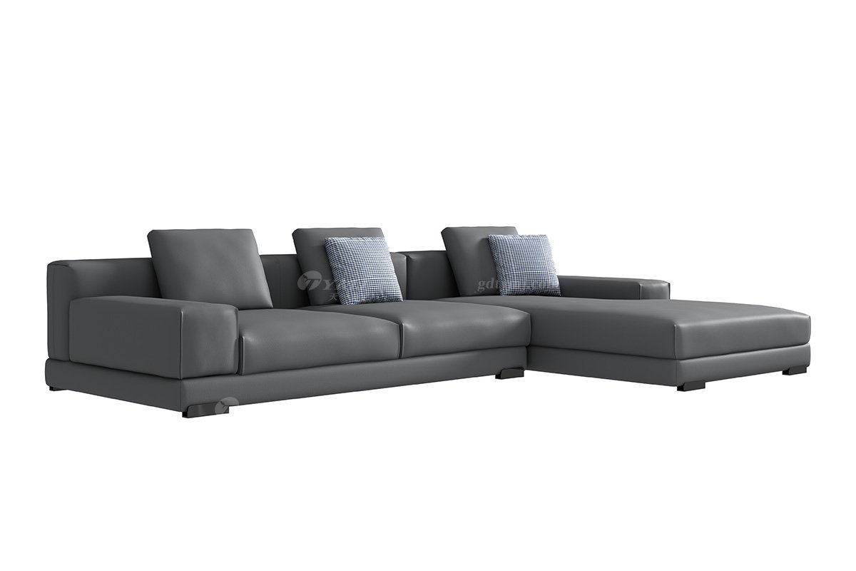 極簡風格家具別墅會所舒適實木進口頭層黃牛皮組合沙發SF-102特價款轉角沙發