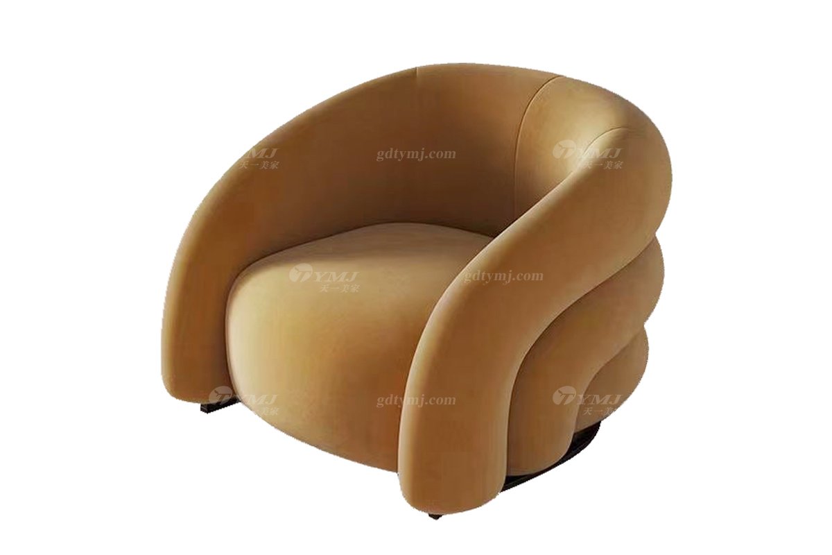 極簡風格家具別墅會所舒適高級時尚家用創意黃色休閑椅