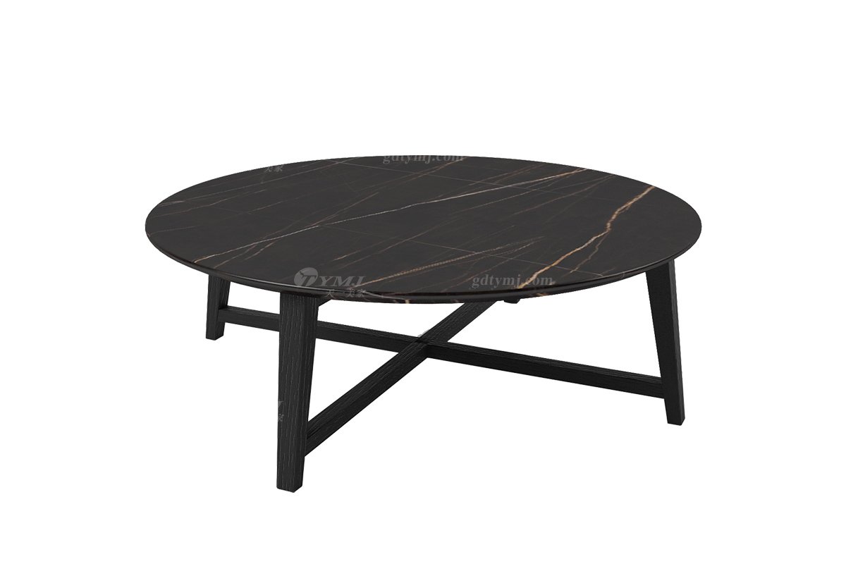 極簡風(fēng)格家具別墅會所高級家用簡約勞倫黑金天然大理石茶幾