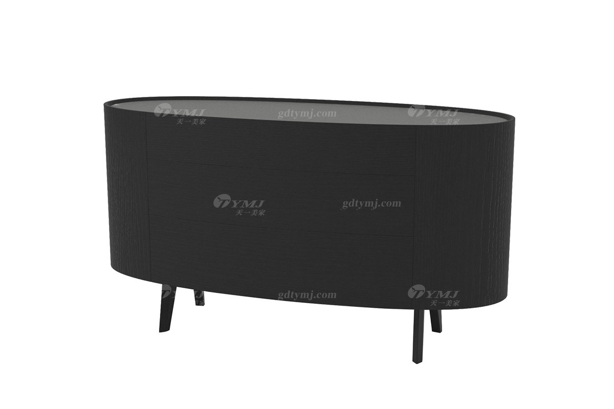 極簡風(fēng)格家具別墅會所家用簡約實木煙熏餐邊柜