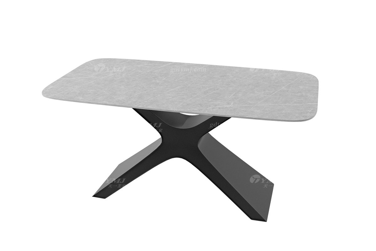 極簡風(fēng)格家具高級別墅會所家用簡約巖板長餐桌