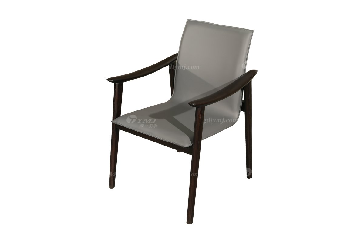 極簡風(fēng)格家具高級別墅會所簡約家用紅橡實木煙熏扶手餐椅