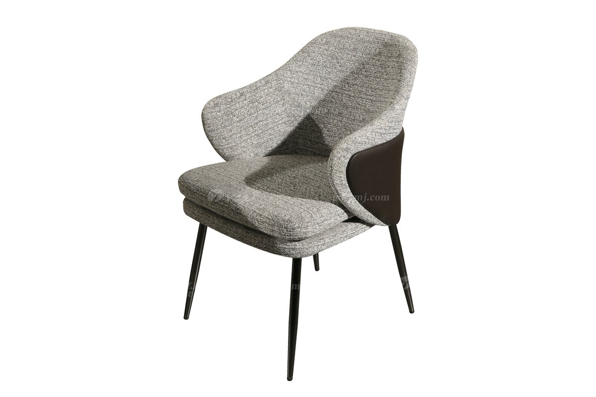 極簡風(fēng)格家具高級別墅會所簡約家用皮布藝餐椅