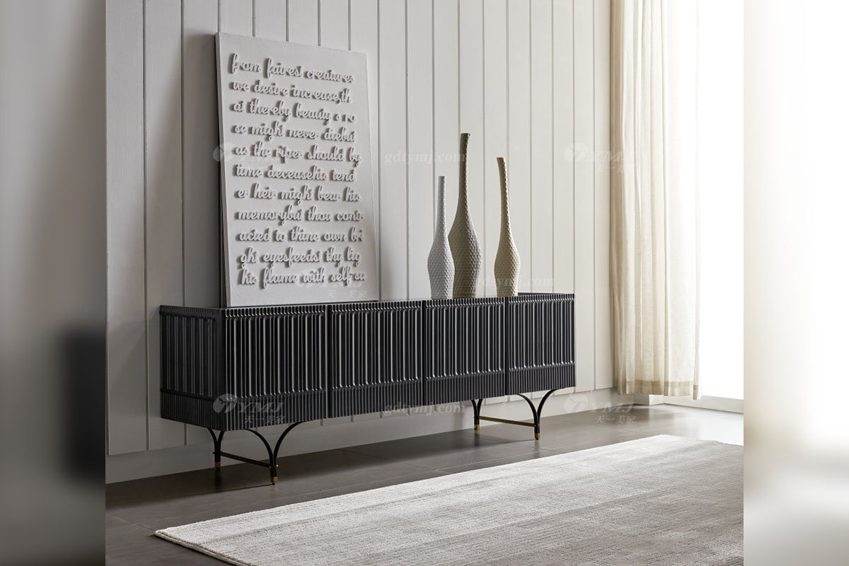 極簡風格家具高端別墅會所大宅簡約E0級環保板藏藍色電視柜WD607電視柜