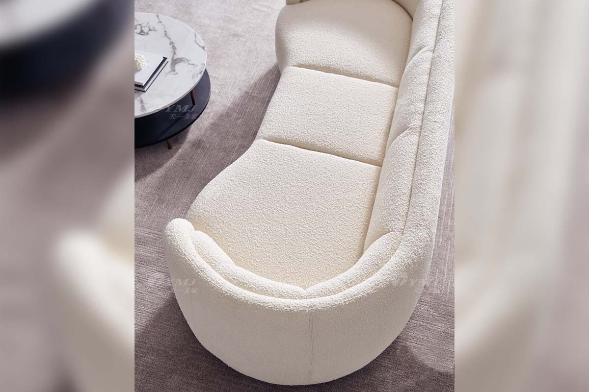 極簡風格家具高端別墅會所大宅時尚創(chuàng)意實木白色布藝扶手四位沙發(fā)WD713沙發(fā)