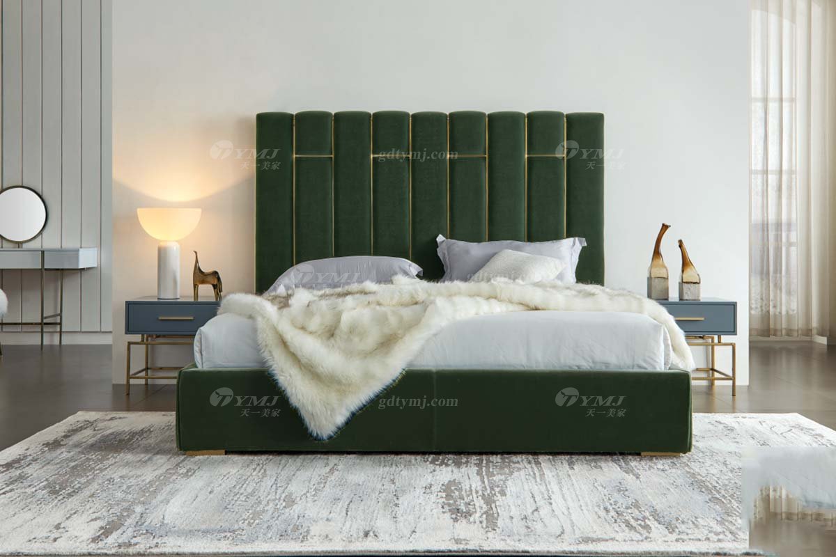 極簡風格家具高端別墅會所大宅時尚E1級環保板烤漆+不銹鋼腳床頭柜WD707床頭柜場景