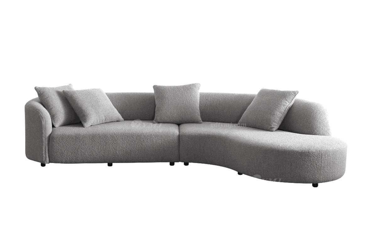 極簡風格家具高端別墅會所大宅時尚舒適實木灰色布藝組合沙發