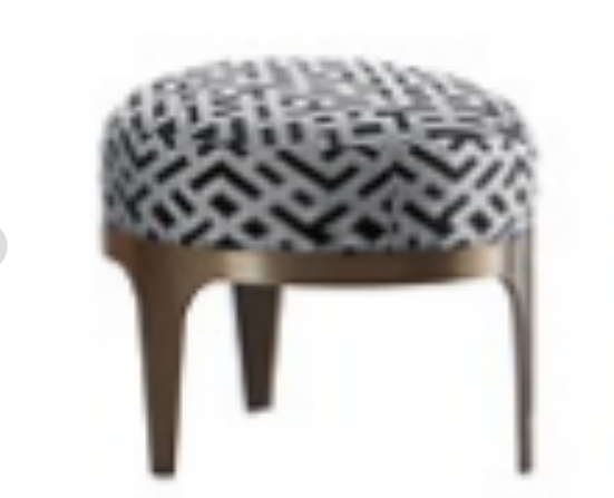 極簡風格家具高端別墅會所大宅舒適簡約不銹鋼+黑白條紋布藝圓墩