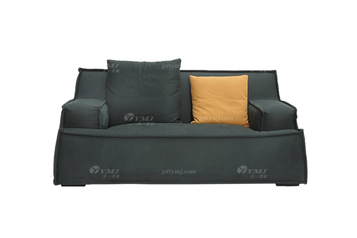 意式極簡風格家具高端別墅會所大宅時尚簡約實木布藝二位沙發(fā)