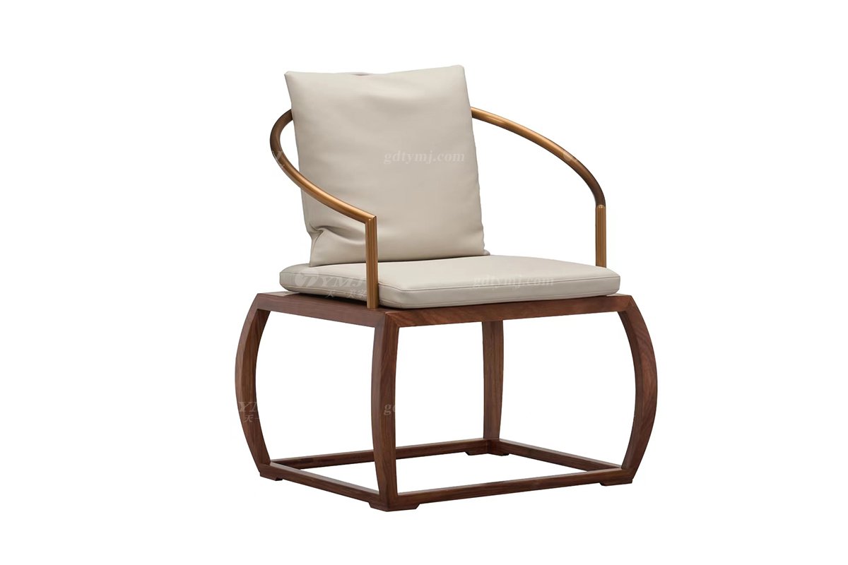 時(shí)尚高端新中式極簡家具別墅家用實(shí)木茶椅