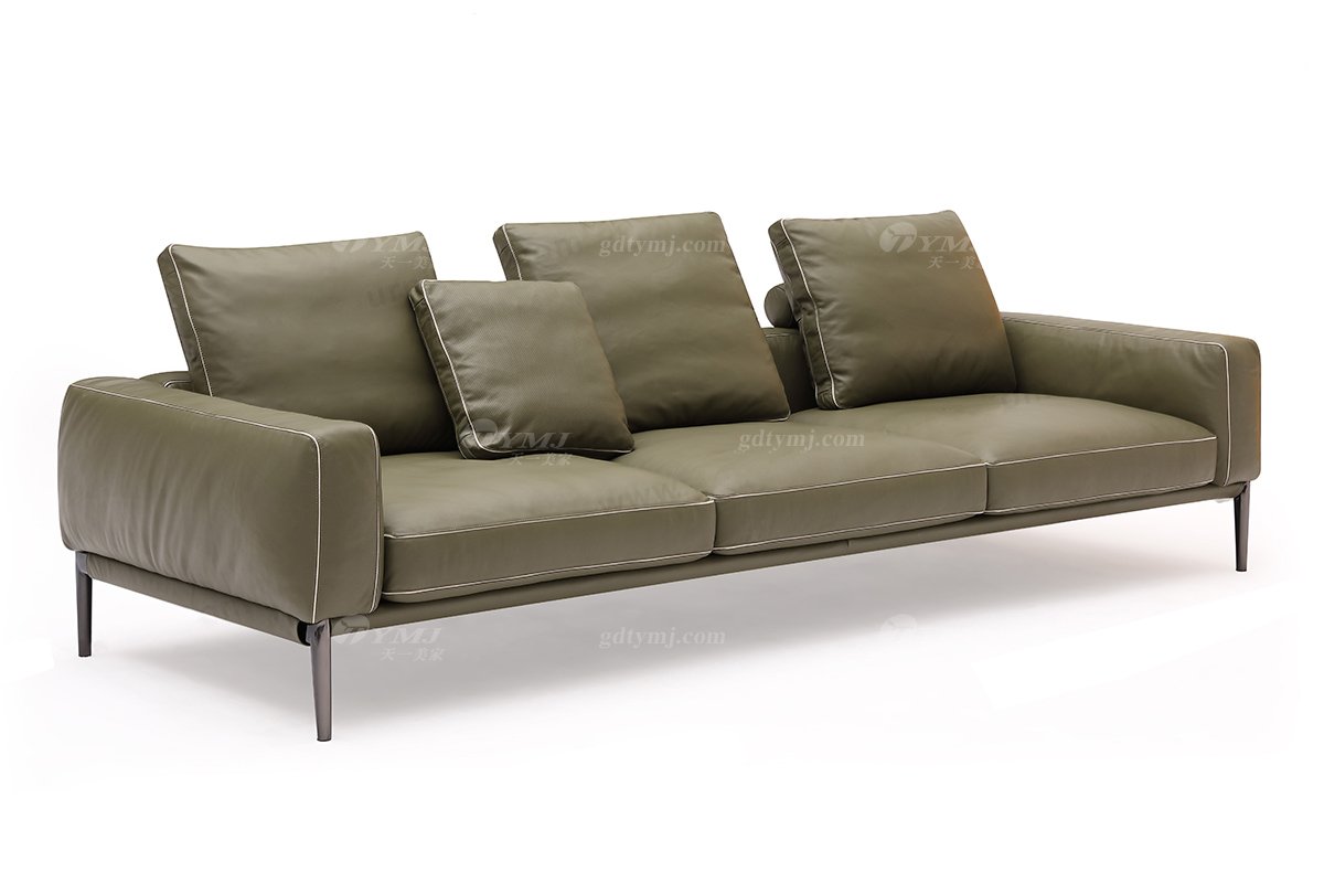 時尚高端現代極簡家具別墅大宅家用皮藝四位沙發F9556四位沙發1