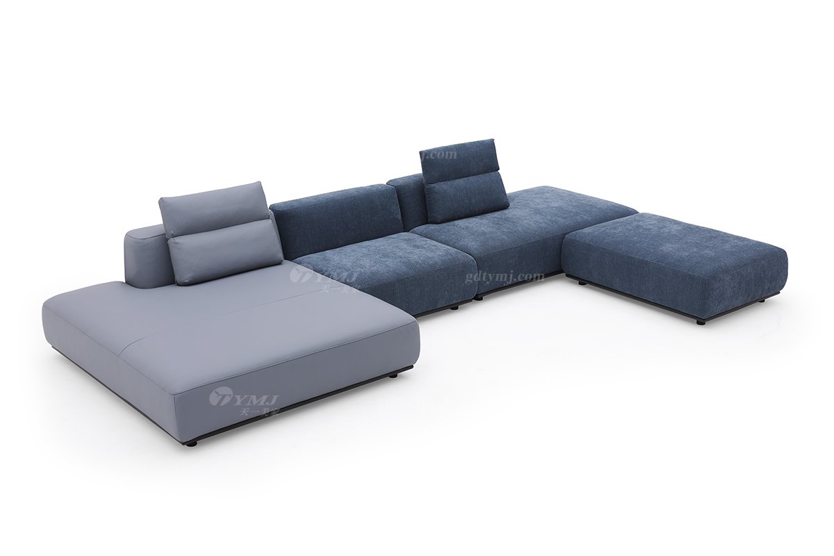 時尚高端現代極簡家具別墅大宅家用舒適皮布藝組合沙發F9570組合沙發1