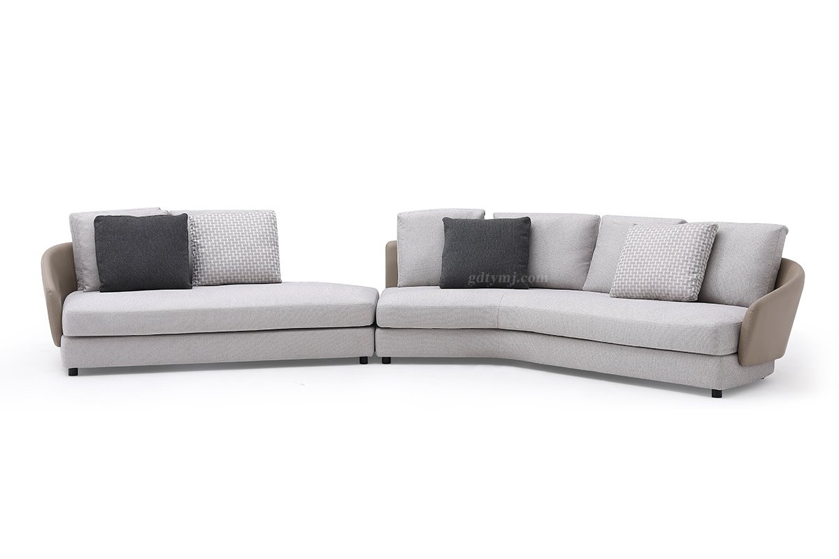 時尚高端現代極簡家具別墅大宅家用舒灰色布藝轉角沙發
