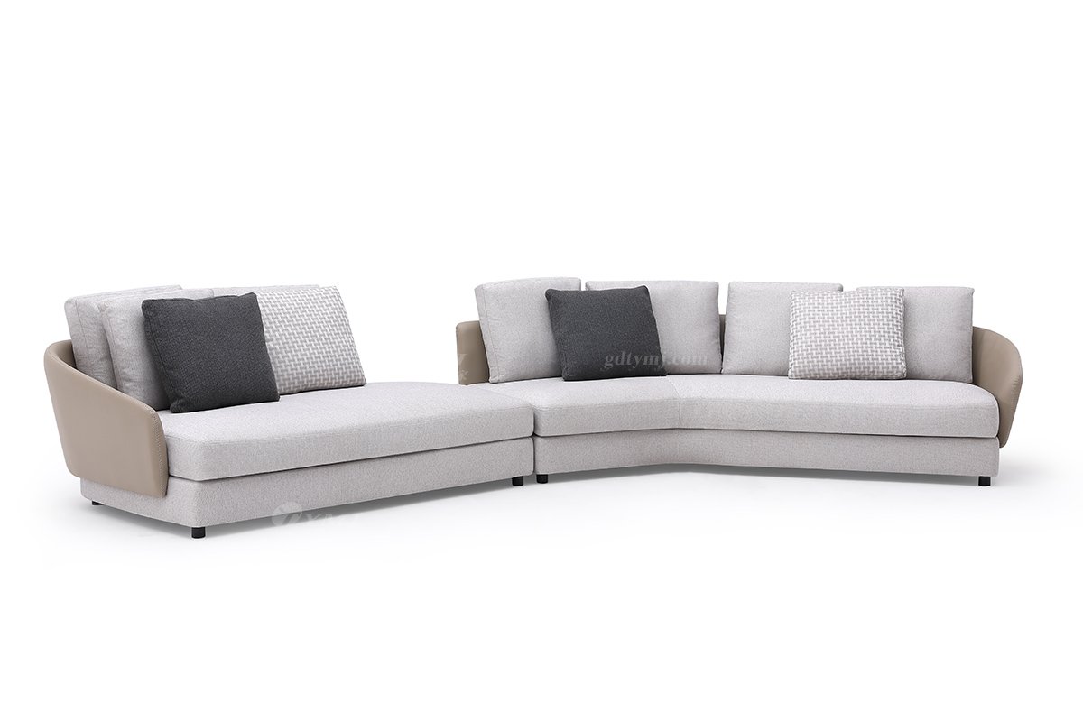 時尚高端現(xiàn)代極簡家具別墅大宅家用舒灰色布藝轉(zhuǎn)角沙發(fā)F9603B沙發(fā)