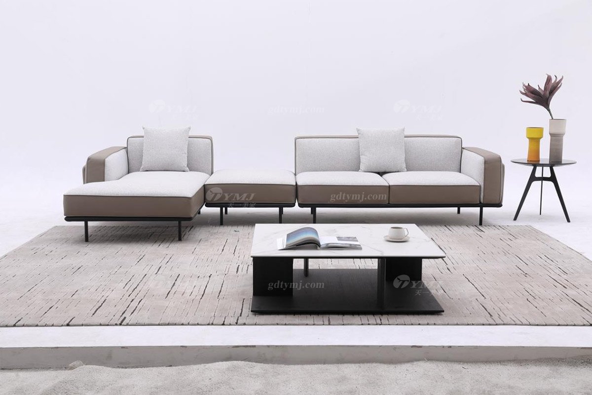 時尚高端現代極簡家具別墅大宅家用舒皮布藝沙發組合F9622組合沙發1