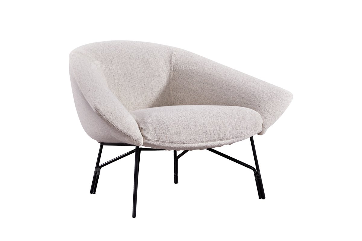 時尚高端現代極簡家具別墅大宅舒適創意白色布藝休閑椅