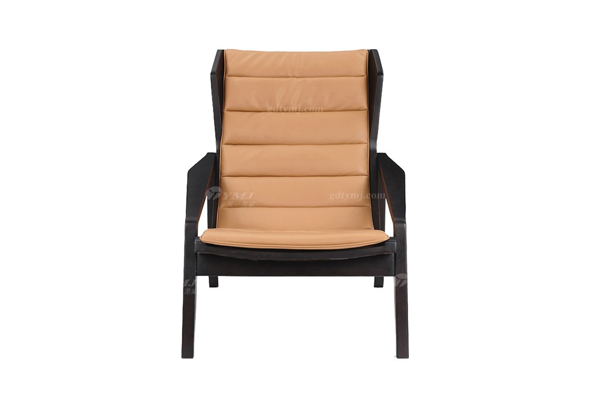 時尚高端現代簡約家具家用別墅舒適黑色烤漆實木休閑椅