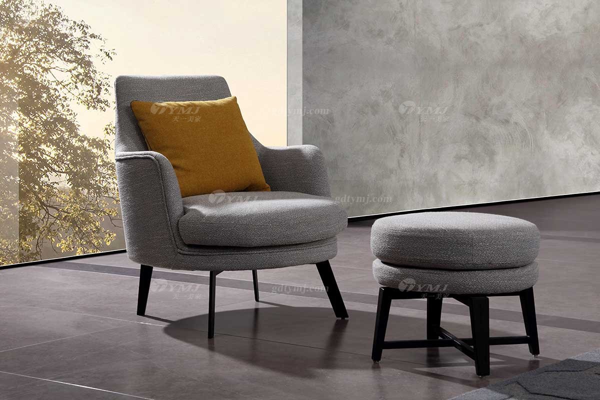 時尚高端現代簡約家具家用別墅舒適灰色布藝休閑椅W1087-2