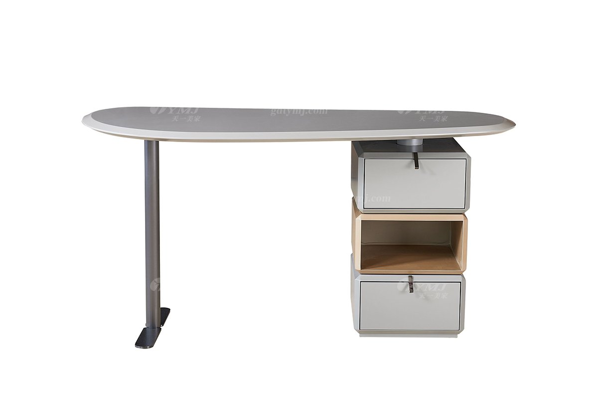  現代簡約家具高端別墅會所家用時尚高級米灰啞光烤漆妝臺書桌2116書桌