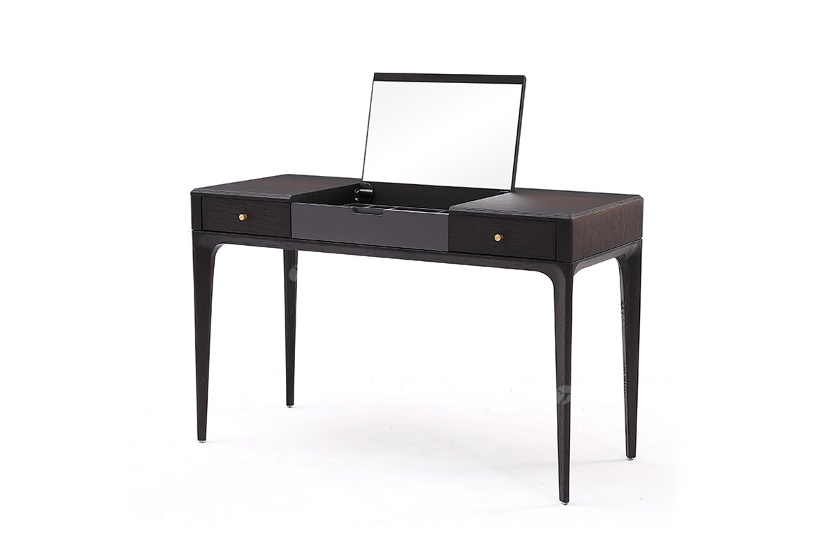  現(xiàn)代簡(jiǎn)約家具高端別墅會(huì)所家用時(shí)尚高級(jí)灰啞光烤漆+煙熏色妝臺(tái)BT2113-1